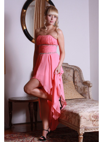 PŮJČOVNA Růžové koktejlové šaty, vel. 36-38