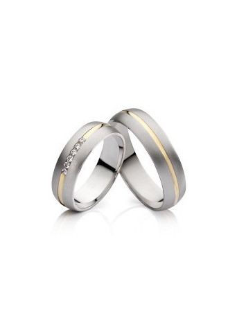 Kombinované snubní prsteny ocel+zlato 