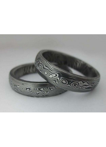 Ocelové snubní prsteny damasteel