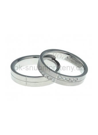 Luxusní snubní prsteny z chirurgické oceli OC1025